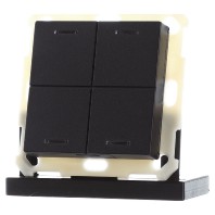 KNX Push Button Lite 55 4-fold, RGBW, neutral, Black matt BE-TAL550406.01