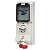 Wanddose DUO 63A,5p,6h,400V,IP44 7228
