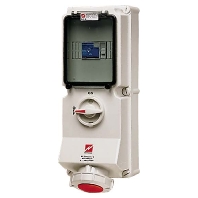 Switched / fused CEE-socket 63A 5-pole 7251