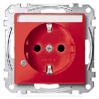 SCHUKO-Steckdose rt Ko.Licht Schriftfeld MEG2303-0306