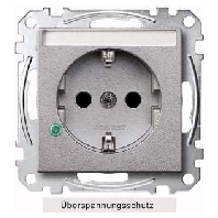 SCHUKO-Steckdose alu bersp.Sch.Schriftf. MEG2305-0460