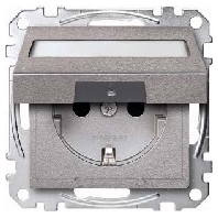 SCHUKO-Steckdose alu Klappd.Schriftfeld MEG2312-0460