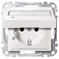 SCHUKO-Steckdose pws Klappd.Li.Schrift. MEG2313-0419