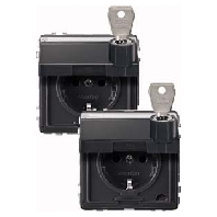 SCHUKO-Steckdose anth Klappd.Schriftfeld MEG2318-7214