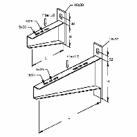 Wall bracket for cable support 28x183mm KTASS 300