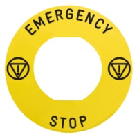 Schild 60 Not-Aus-Taster EMERGENCY STOP ZBY9330M