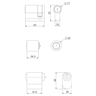 Adapter SF/SM fr ASSA-Zylinder NSYINASSA2