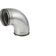 Bend round air duct 160mm - Stainless steel pipe bend, LWF 160-90Grad-VA
