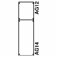 Panel for distribution board 900x250mm 1B2A