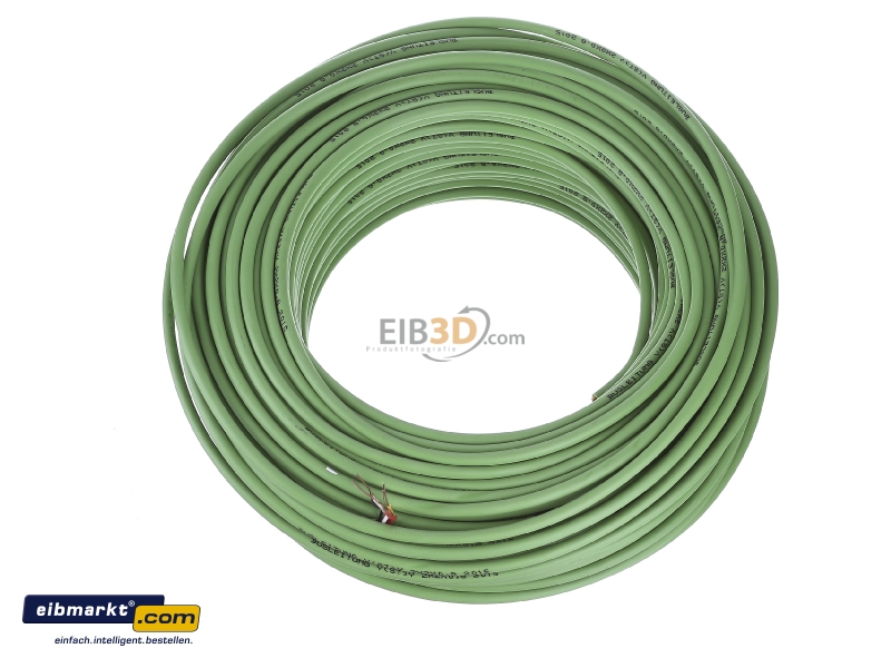 EIB, KNX Busleitung Ring 100m grün mit 4kV Prüfung