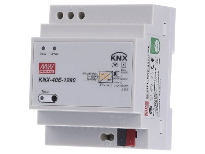 Front view Mean Well KNX-40E-1280 EIB/KNX power supply 1280mA with integrated choke
