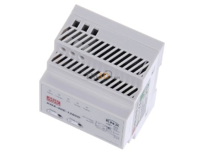 Ansicht oben vorne Mean Well KNX-40E-1280D EIB/KNX Spannungsversorgung 1280mA mit integrierter Drossel und Diagnosefunktion