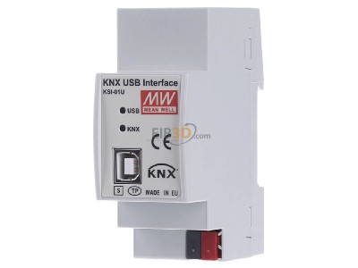 Front view Mean Well KSI-01U EIB/KNX USB interface
