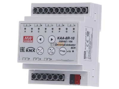 Front view Mean Well KAA-8R-10 EIB/KNX Universal Actuator 8fold 10A
