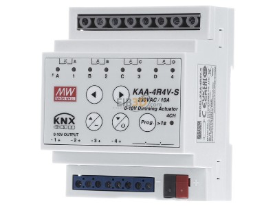 Front view Mean Well KAA-4R4V-10S KNX Dimming actuator Secure Version 4fold 10A
