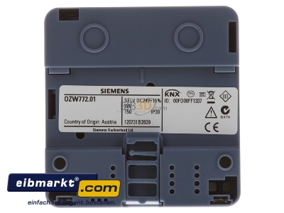 Back view EIB KNX Web-Server, Synco Living, OZW772.01 Siemens Building OZW772.01
