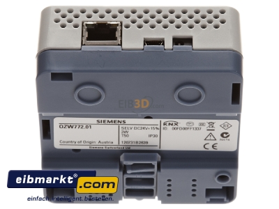Top rear view EIB KNX Web-Server, Synco Living, OZW772.01 Siemens Building OZW772.01
