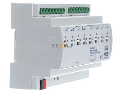 View on the left MDT AKI-0816.04 EIB/KNX Switch Actuator 8-fold, 8SU MDRC, 16/20A, 230VAC, C-load, 200F, 
