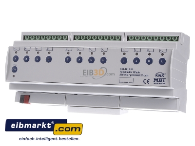 Front view MDT AKI-1216.03 EIB/KNX Switch Actuator 12-fold, 12SU MDRC, 16/20A, 230VAC, C-load, 200F - 
