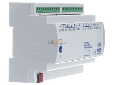 View on the left MDT BE-16000.02 EIB/KNX Binary Input 16-fold, 8SU MDRC, Contact Inputs, 
