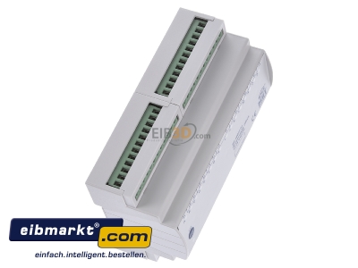 Ansicht oben links MDT BE-16024.01 EIB/KNX Binreingang 16-fach, 8TE REG, Eingnge 24VAC/DC - 