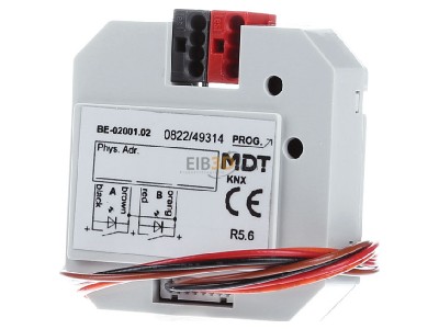 Front view MDT BE-02001.02 EIB/KNX Universal Interface 2-fold, flush mounted, Contact Inputs, 
