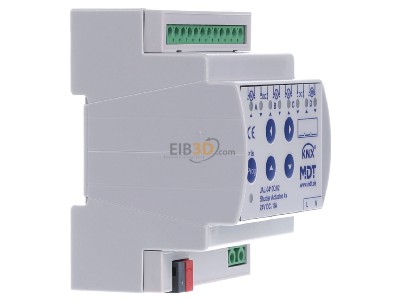 View on the left MDT JAL-0410D.02 EIB/KNX Shutter Actuator 4-fold, 4SU MDRC, 8A, 24VDC - 
