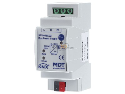 Frontansicht MDT STV-0160.02 EIB/KNX Busspannungsversorgung, 2TE, REG, 160mA - 