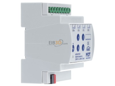 View on the left MDT AKS-0416.03 EIB/KNX Switch Actuator 4-fold, 4SU MDRC, 16A, 230VAC, C-load, 140?F - 
