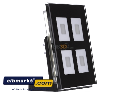 Ansicht links MDT BE-GT04S.01 EIB/KNX Glastaster 4-fach Plus, Schwarz - 