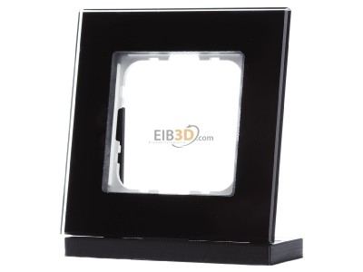 Front view MDT BE-GTR1S.01 EIB/KNX Glass cover frame for 55 mm range 1-fold, Black - 
