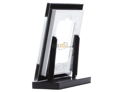 View on the right MDT BE-GTR1S.01 EIB/KNX Glass cover frame for 55 mm range 1-fold, Black - 
