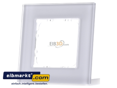 Front view MDT BE-GTR1W.01 EIB/KNX Glass cover frame for 55 mm range 1-fold, White - 
