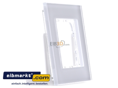 View on the left MDT BE-GTR1W.01 EIB/KNX Glass cover frame for 55 mm range 1-fold, White - 
