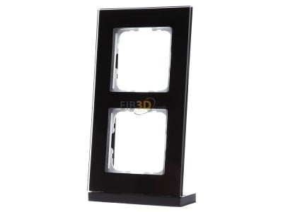 Front view MDT BE-GTR2S.01 EIB/KNX Glass cover frame for 55 mm range 2-fold, Black - 
