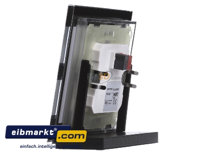 View on the right MDT BE-GTT4S.01 EIB/KNX Glass Push Button 4-fold Plus, Black, Temperature Sensor - 
