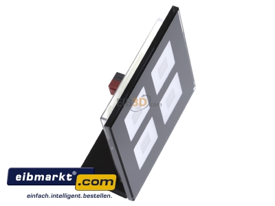 Ansicht oben links MDT BE-GTT4S.01 EIB/KNX Glastaster 4-fach Plus, Schwarz mit Temperatursensor - 