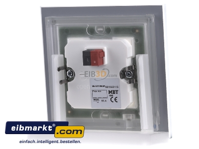 Back view MDT BE-GTT4W.01 EIB/KNX Glass Push Button 4-fold Plus, White, Temperature Sensor - 
