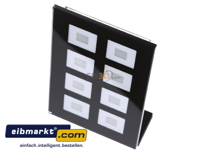 View up front MDT BE-GTT8S.01 EIB/KNX Glass Push Button 8-fold Plus, Black, Temperature Sensor - 
