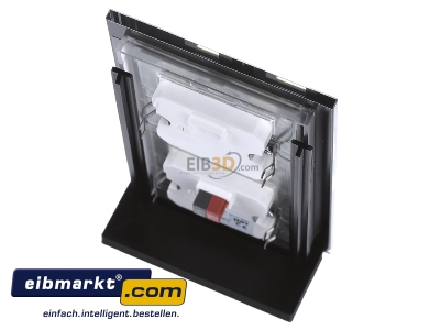 Top rear view MDT BE-GTT8S.01 EIB/KNX Glass Push Button 8-fold Plus, Black, Temperature Sensor - 
