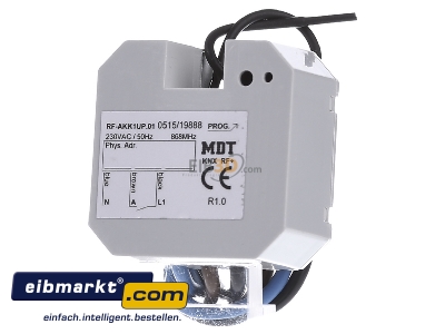 Frontansicht MDT RF-AKK1UP.01 EIB/KNX RF Funk Schaltaktor 1-fach, UP, 16A, 230VAC - 