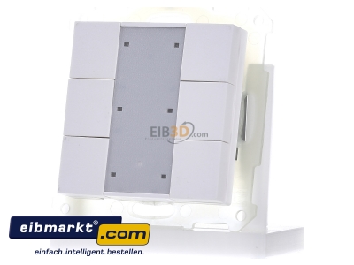 Frontansicht MDT RF-TA55A6.01 EIB/KNX RF Funk Taster 6-fach Plus mit Aktor , Reinwei matt - 