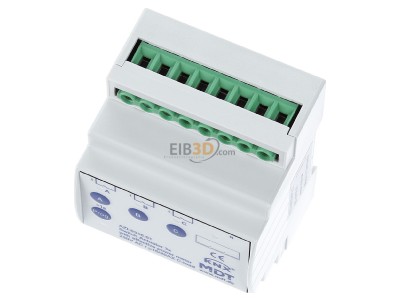 View up front MDT AZI-0316.01 KNX/EIB Switch Actuator 3-fold, 4TE, REG, 16/20A, 230VAC, C-Last, Industrie, 200F, mit Wirkleistungszhler
