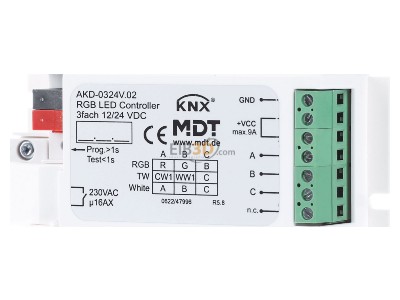 Front view MDT AKD-0324V.02 KNX/EIB RGB LED Controller_for LED Stripes, 
