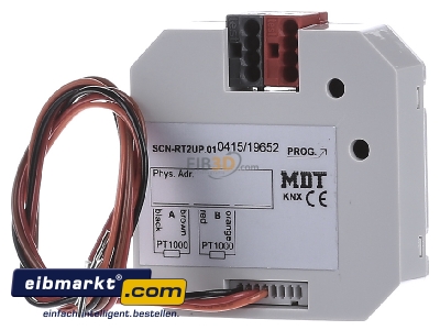 Front view MDT SCN-RT2UP.01 KNX/EIB Temperature Controller/-Sensor 2-fold, UP for PT1000
