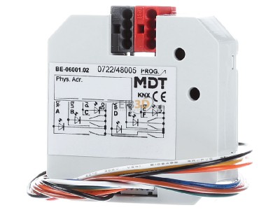 Front view MDT BE-06001.02 Universal Interface 6-fold, flush mounted, Contact Inputs, 
