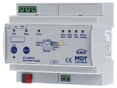 Frontansicht MDT STC-0960.01 Busspannungsversorgung mit Diagnosefunktion, 6TE, REG, 960mA - 