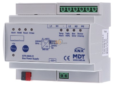 Front view MDT STR-0640.01 Redundant Bus power supply with diagnostics function, 6TE MDRC, 640mA - 
