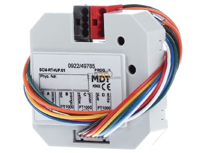 Frontansicht MDT SCN-RT4UP.01 Raumtemperaturregler, 4-fach, UP, fr PT1000 Sensoren - 
