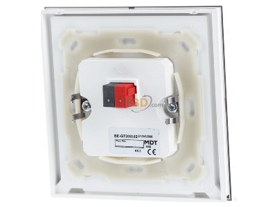 Back view MDT BE-GT20W.02 EIB/KNX Glass Push Button II Smart, White, 
